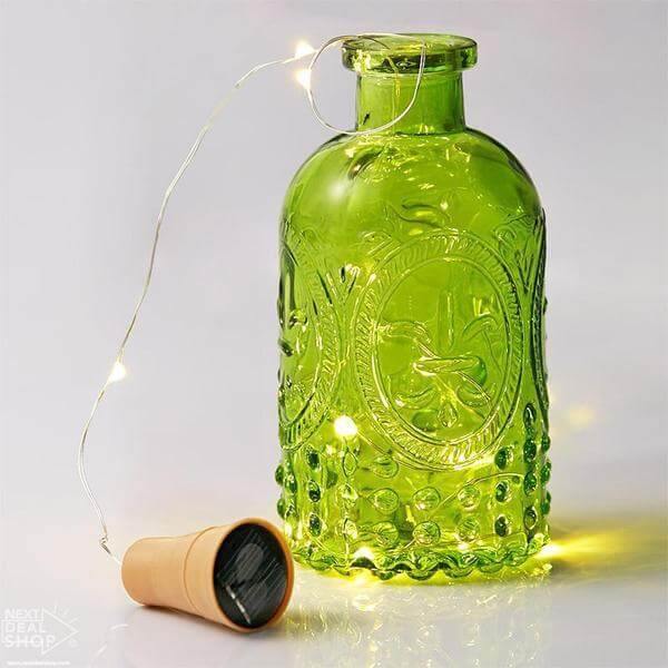 Fio de Luz com Rolha e Painel Solar